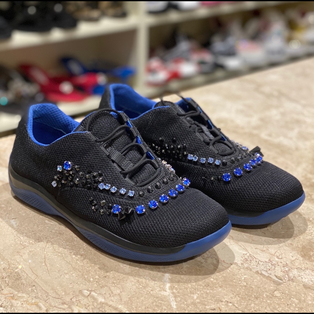 PRADA Crystal Embellished Sneaker